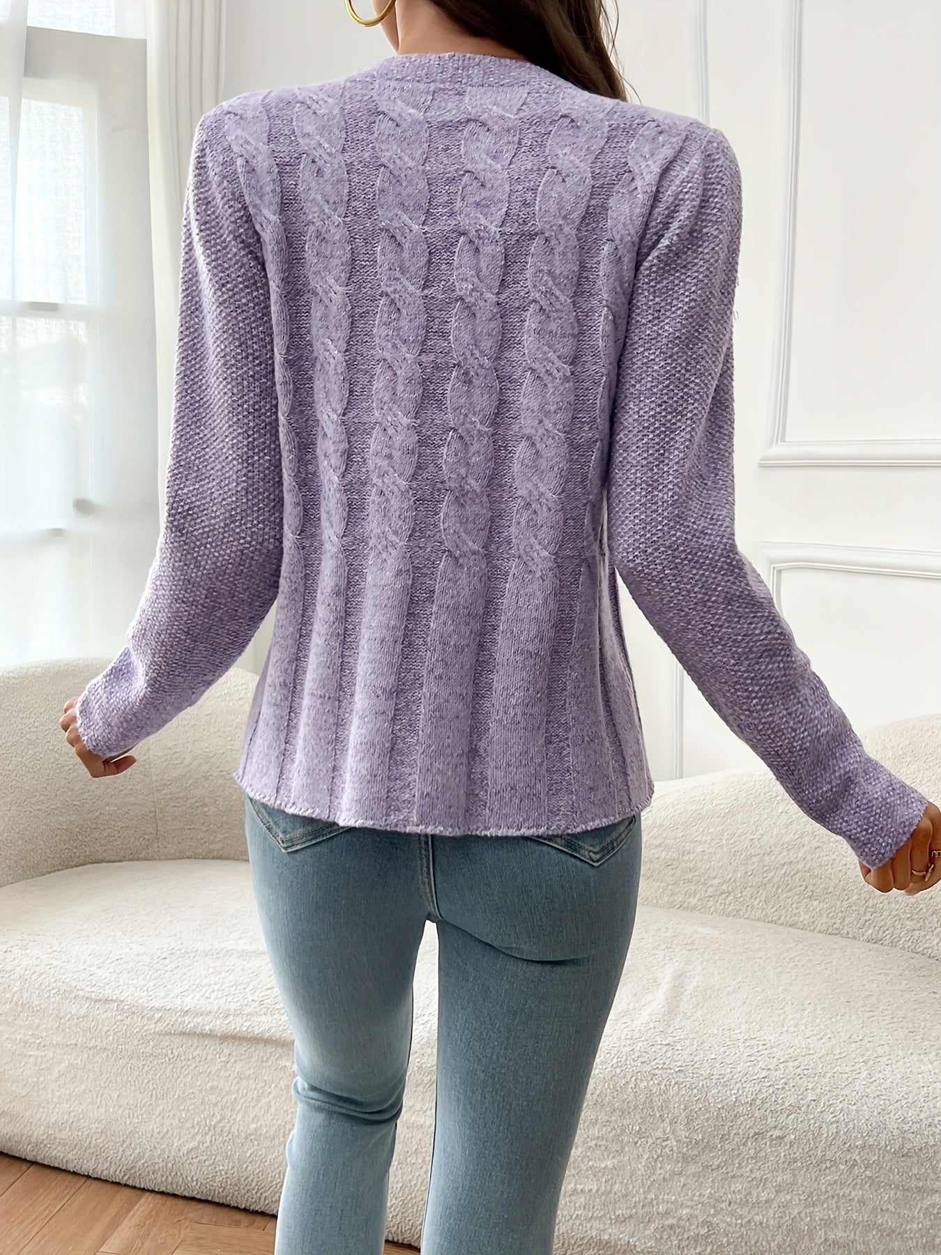 LUNE Front Button Cardigan – Casual Long Sleeve
