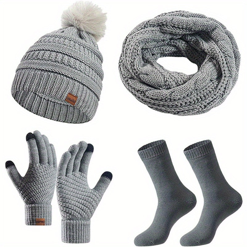 Women’s Winter Warmth Set – Hat, Scarf, Gloves & Socks