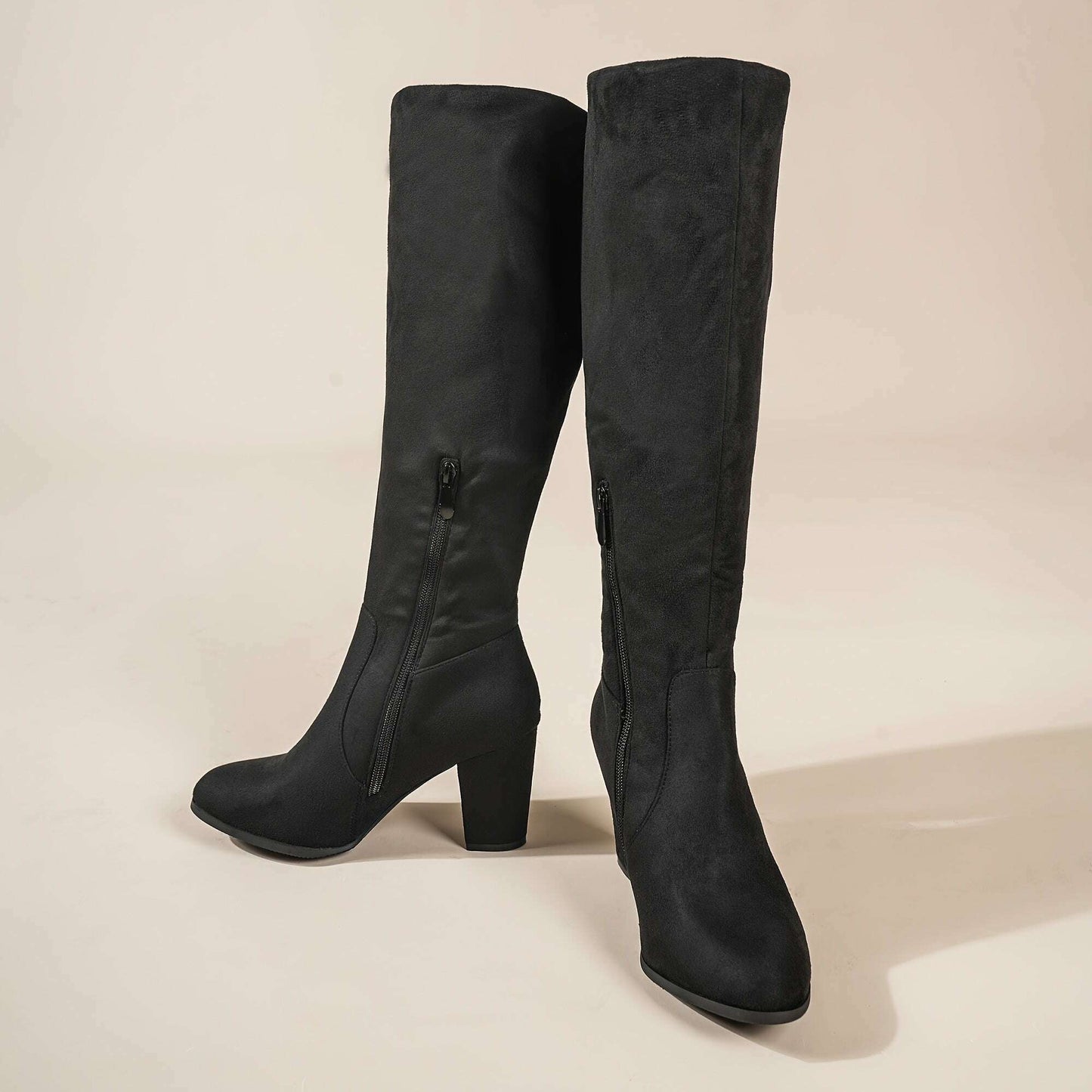 Block Heel Knee-High Winter Boots