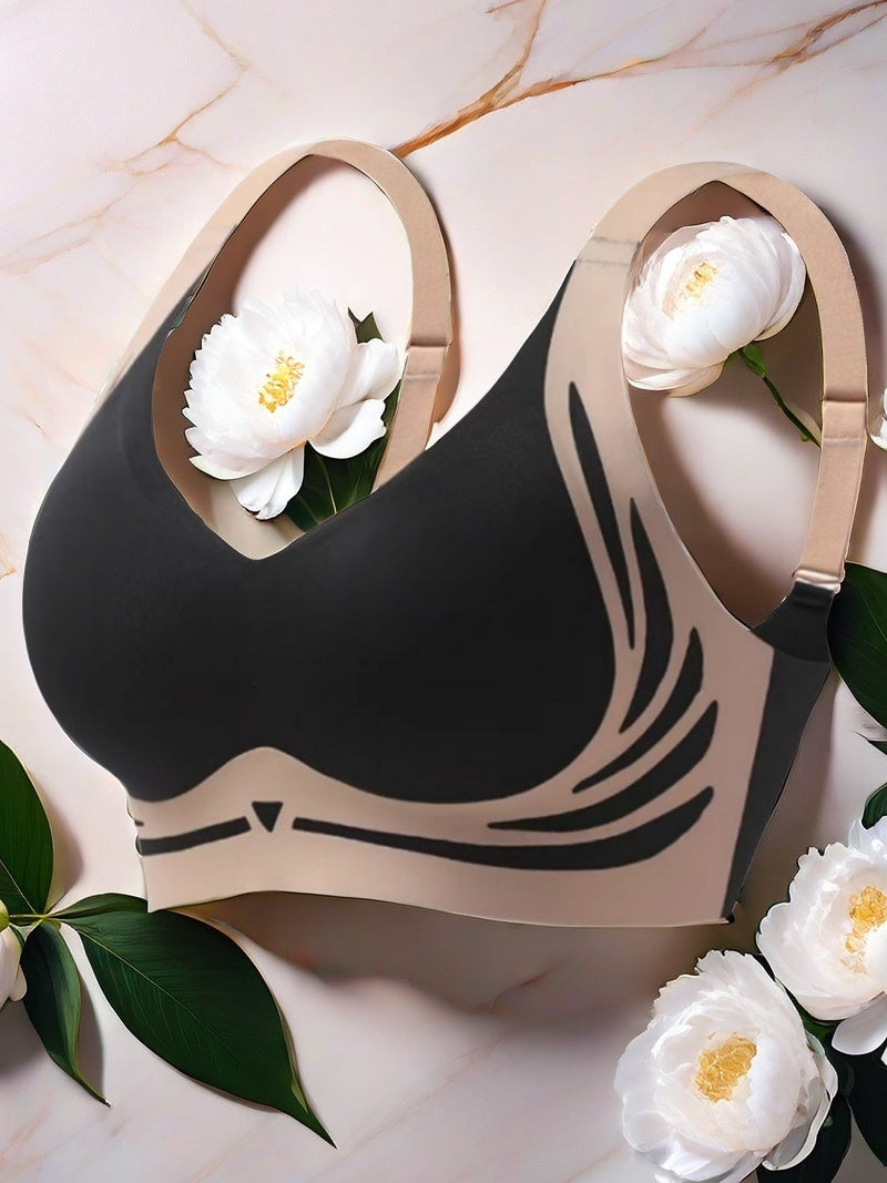 6-Pack Women'S Seamless Wireless Bras - Lightweight, Breathable, Moisture-Wicking Push-Up Bralettes with Adjustable Cross-Back Straps, Non-Removable Padded Cups for Everyday Comfort, Elegant Solid Color Design, Comfortable Un