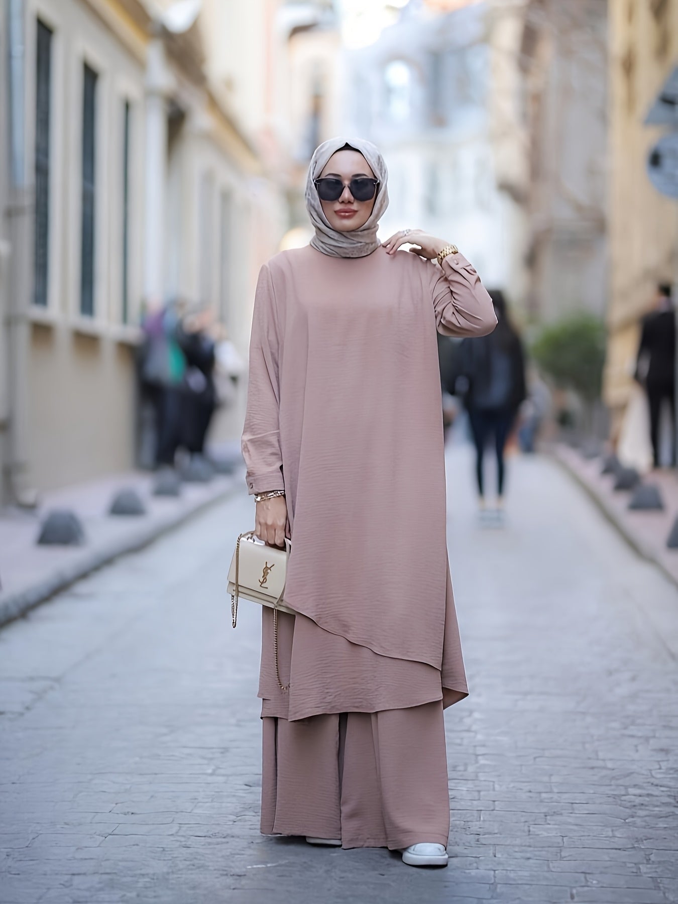 New Muslim Arab Style Women's Long Sleeve Shirt and Pants Set