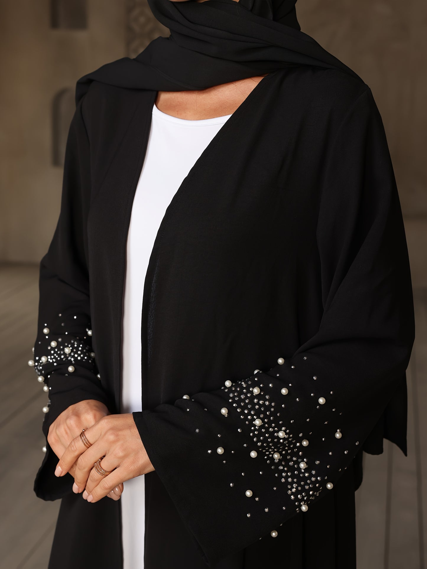 Women's Elegant Islamic Abaya Robe - Long Muslim Wedding & Everyday Prayer Dress with Headscarf, Formal/Informal Islamic Clothing, Non-Transparent Full Coverage, Hand Washable Religious Attire, Muslim Dress, Formal Event Atti