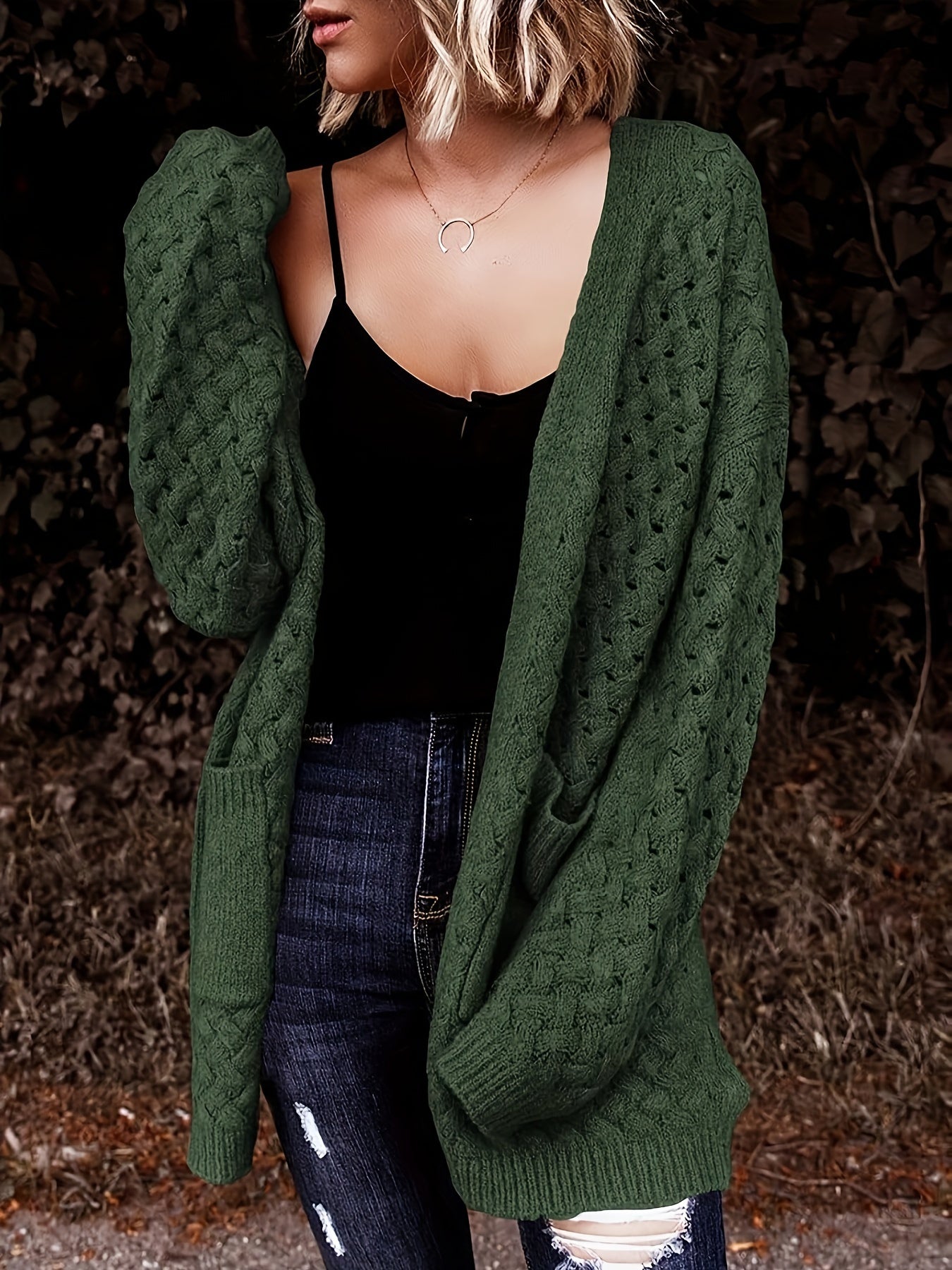 Cozy Longline Cardigan – Women's Casual Open Front Button-Up Sweater