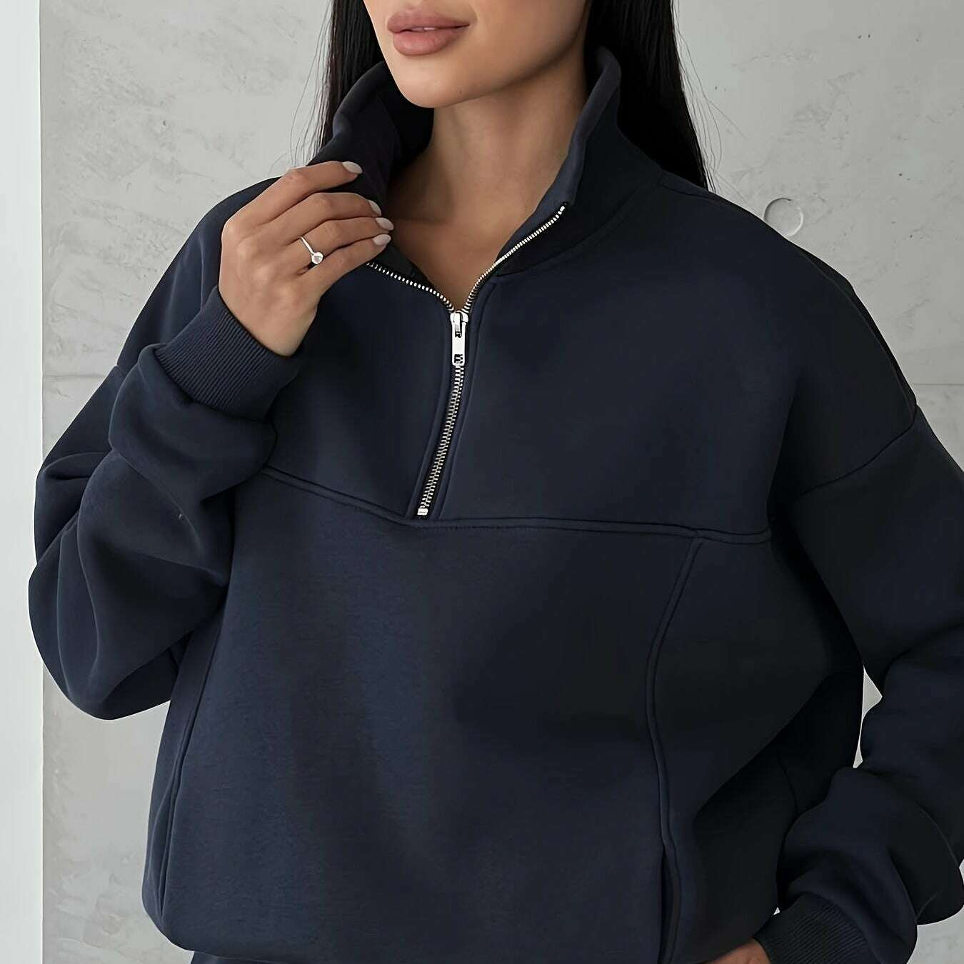2024 Fall Fashion Stitching Padded Long Sleeve Sweater & Trousers Set