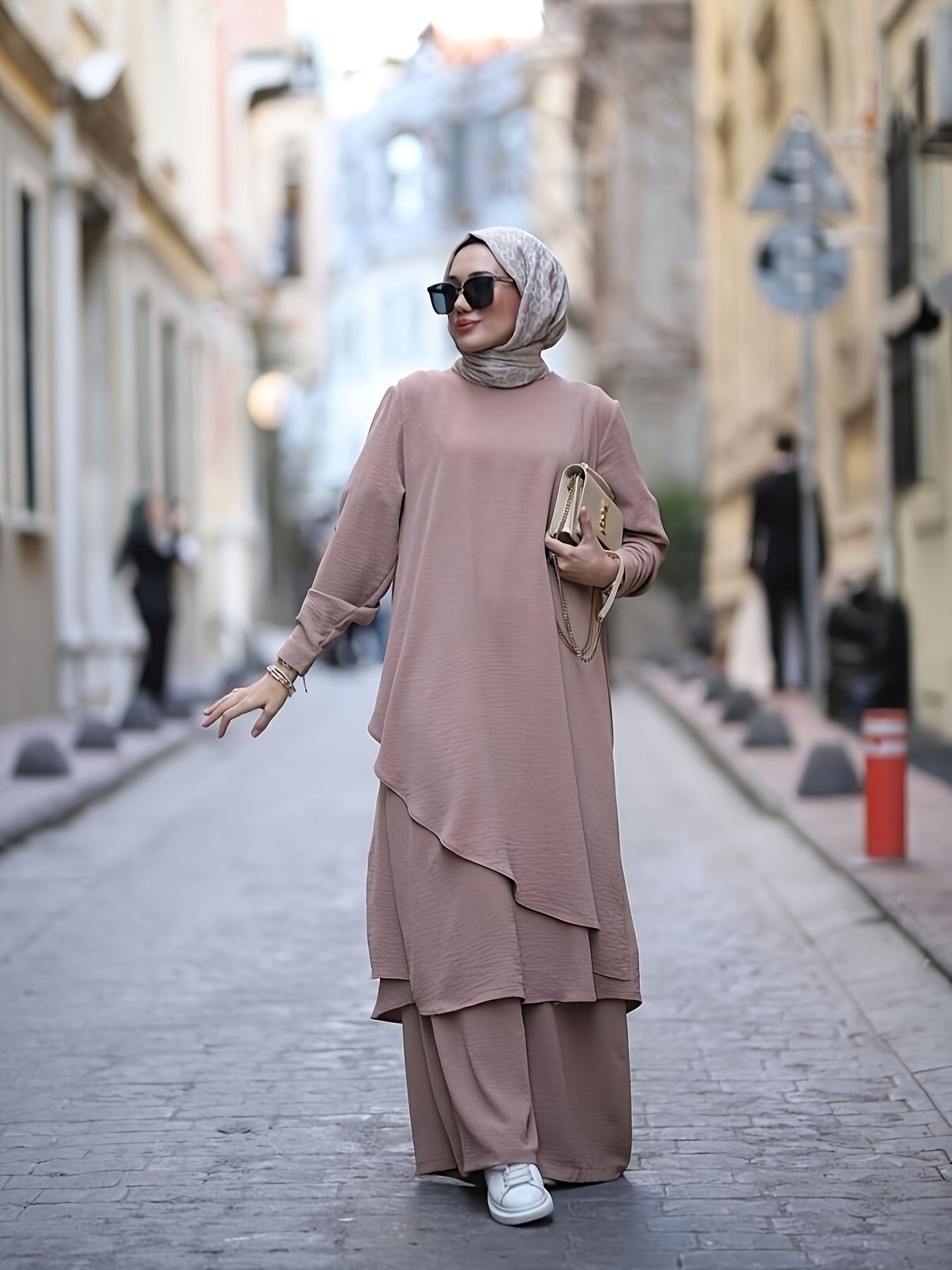 New Muslim Arab Style Women's Long Sleeve Shirt and Pants Set