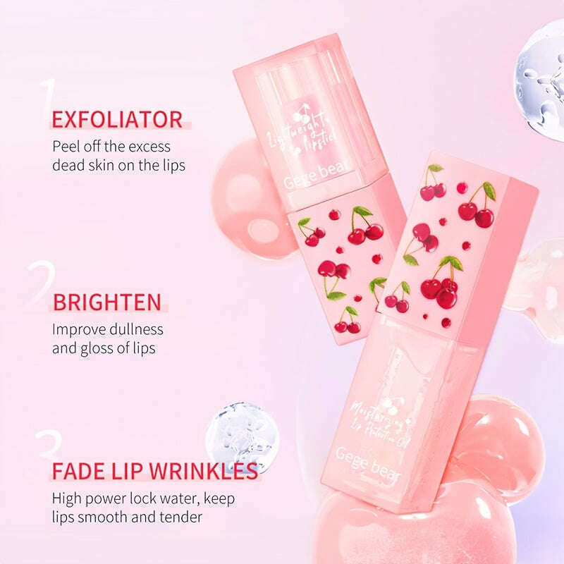 2pcs Gege Bear Cherry Flavored Lip Care Set: Moisturize & Nourish