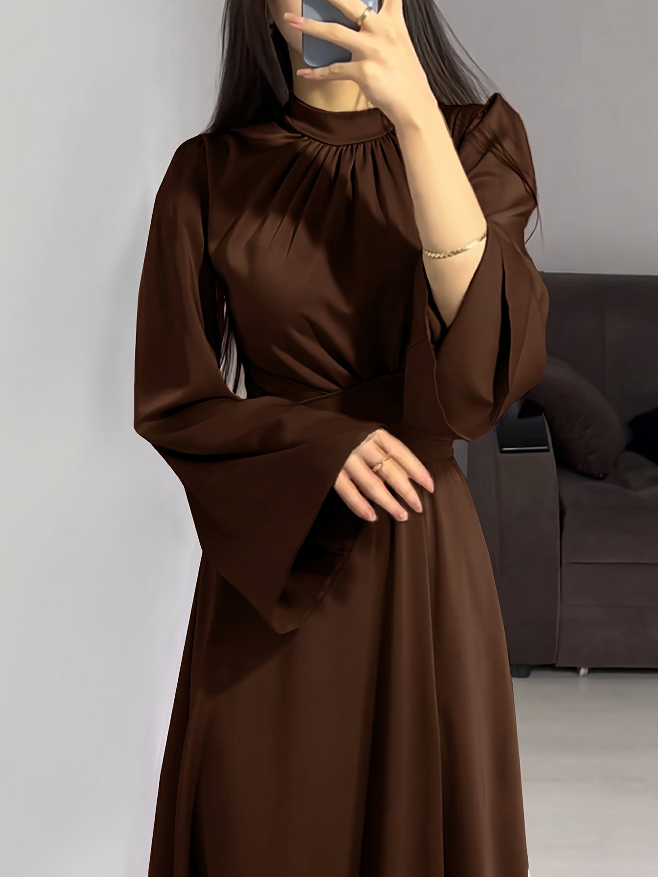Chic Polyester Fit & Flare Dress – Timeless & Feminine
