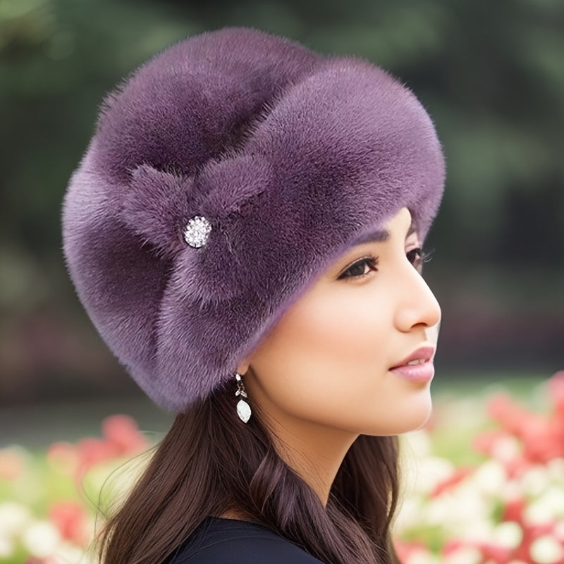 Faux Fur Beanie with Ear Flaps – Women’s Winter Hat