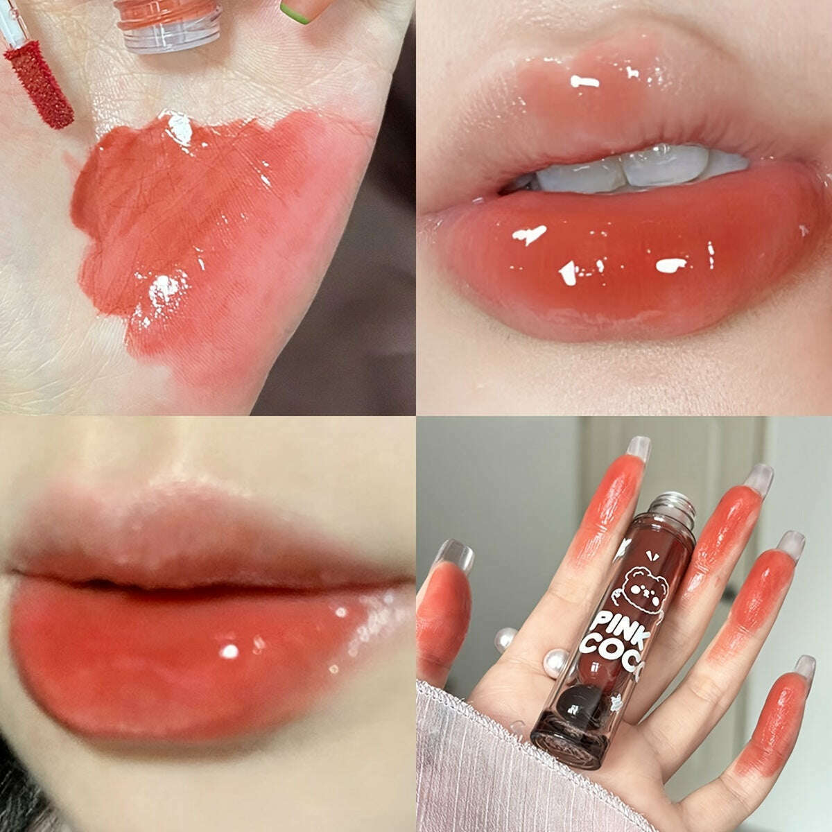 Bear Dudu Mirror Lip Glaze: Non-Fading, Whitening, Glossy Finish