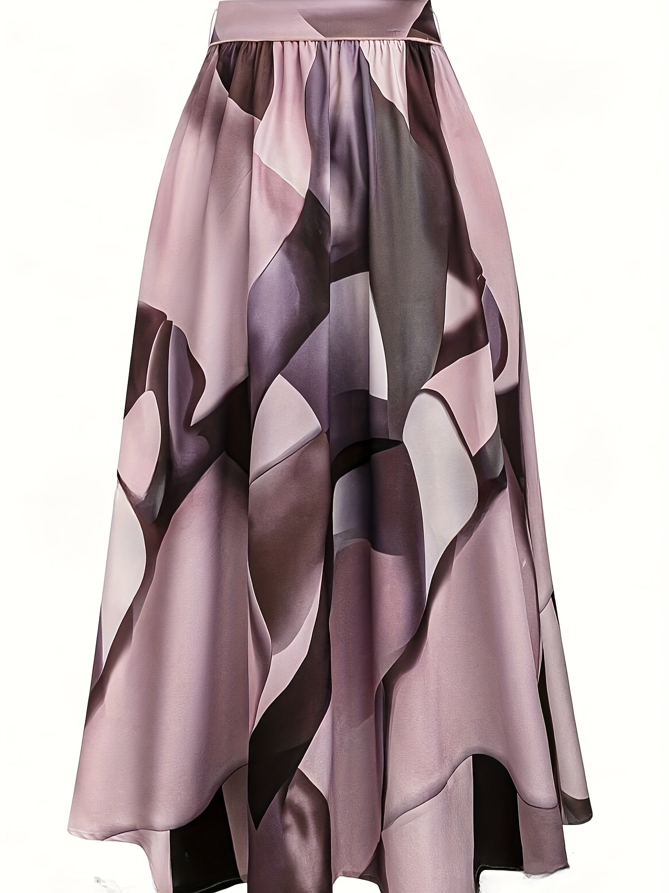Elegant Geometric Print A-Line Midi Skirt with Bow Detail - Machine Washable Non-Stretch Fabric, Office to Party Wear for Spring Summer Fall, Women's Fashion, Cute Skirts