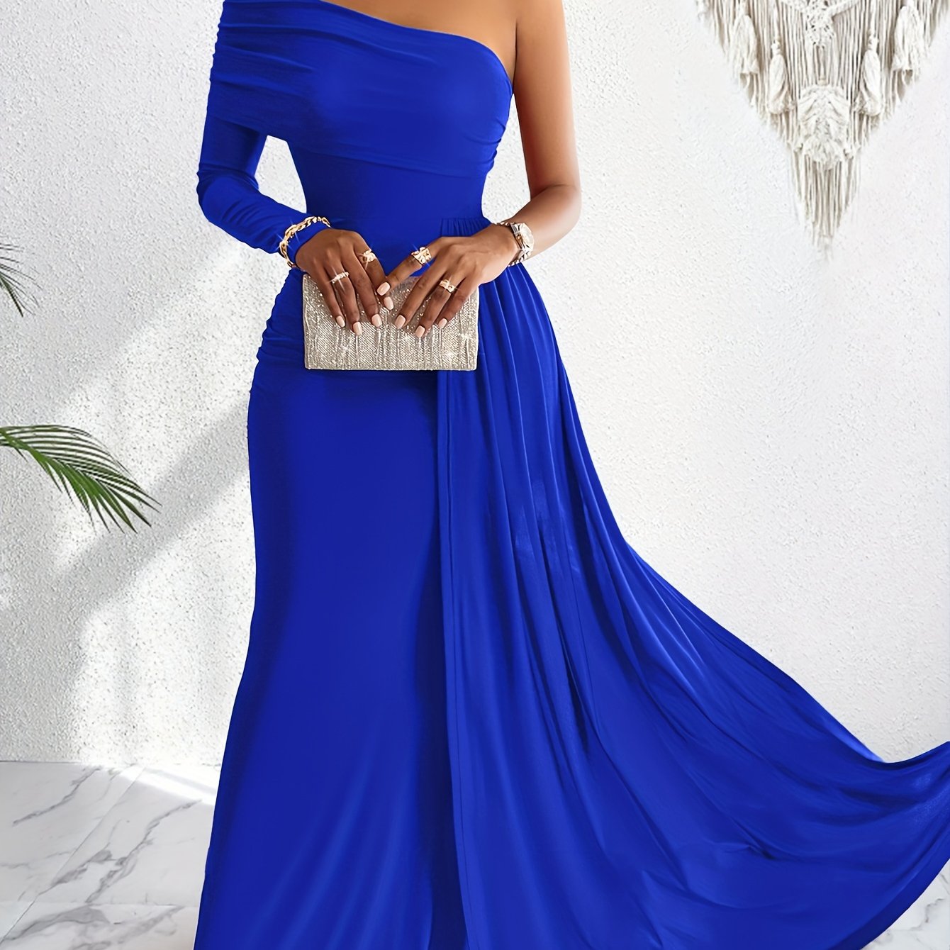 One-Shoulder Bodycon Swing Dress