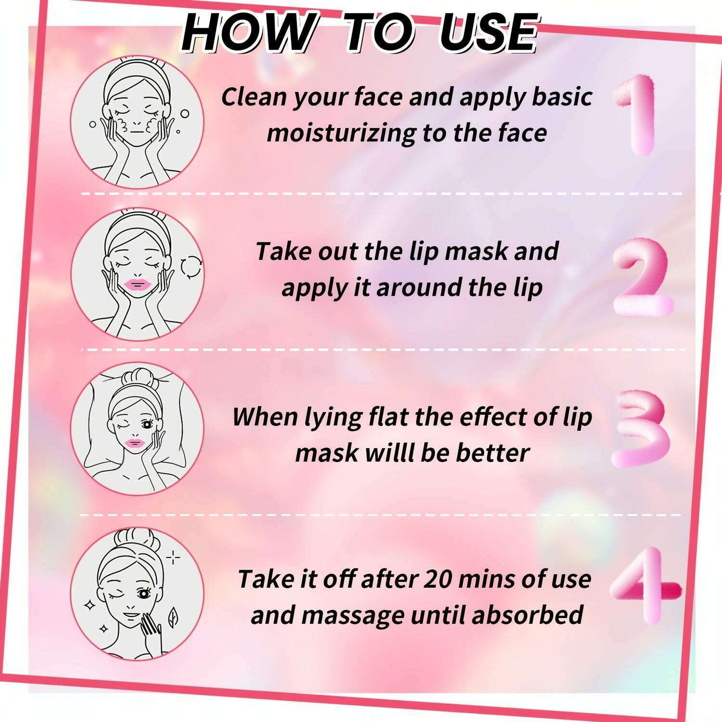 25 Pairs Daily Moisturizing Collagen Pink Lip Masks