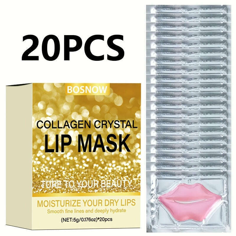 20pcs Collagen Crystal Lip Mask: Moisturize & Smooth