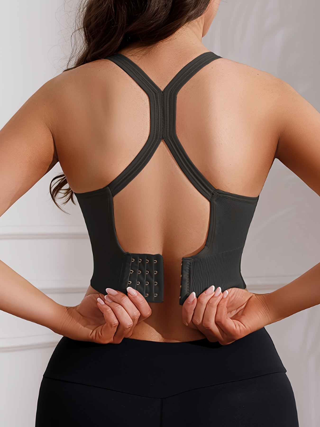 5pcs Women's X-Back Sports Bras with Removable Pads - Wire-Free Breathable High-Impact Workout Tops, Adjustable Straps & Full Coverage Support, 10 Color Options (Green, Black, White, Blue, Navy, Pink, Grey, Beige, Brown, Purp