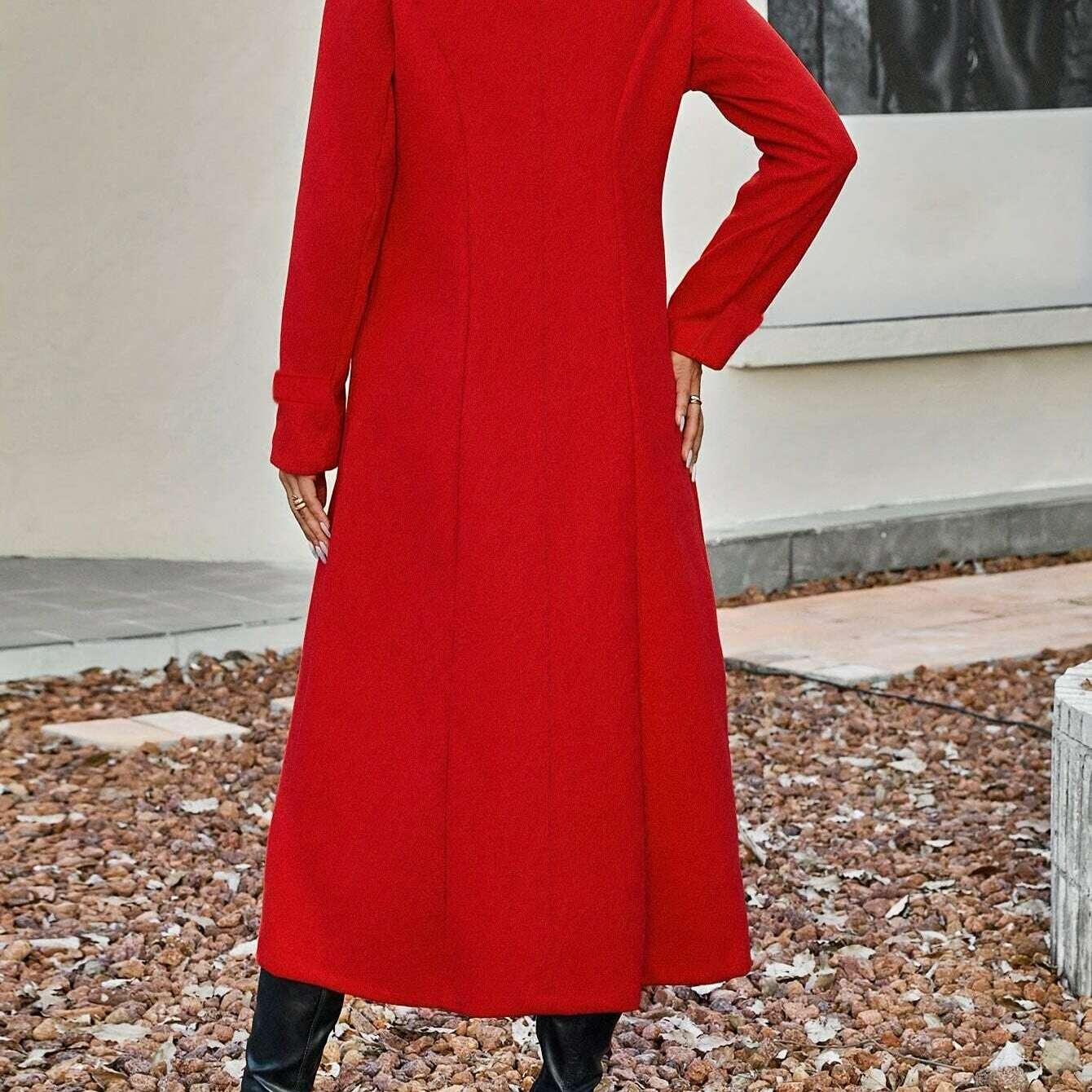 Mid-Length Double-Breasted Elegant Overcoat for Women
