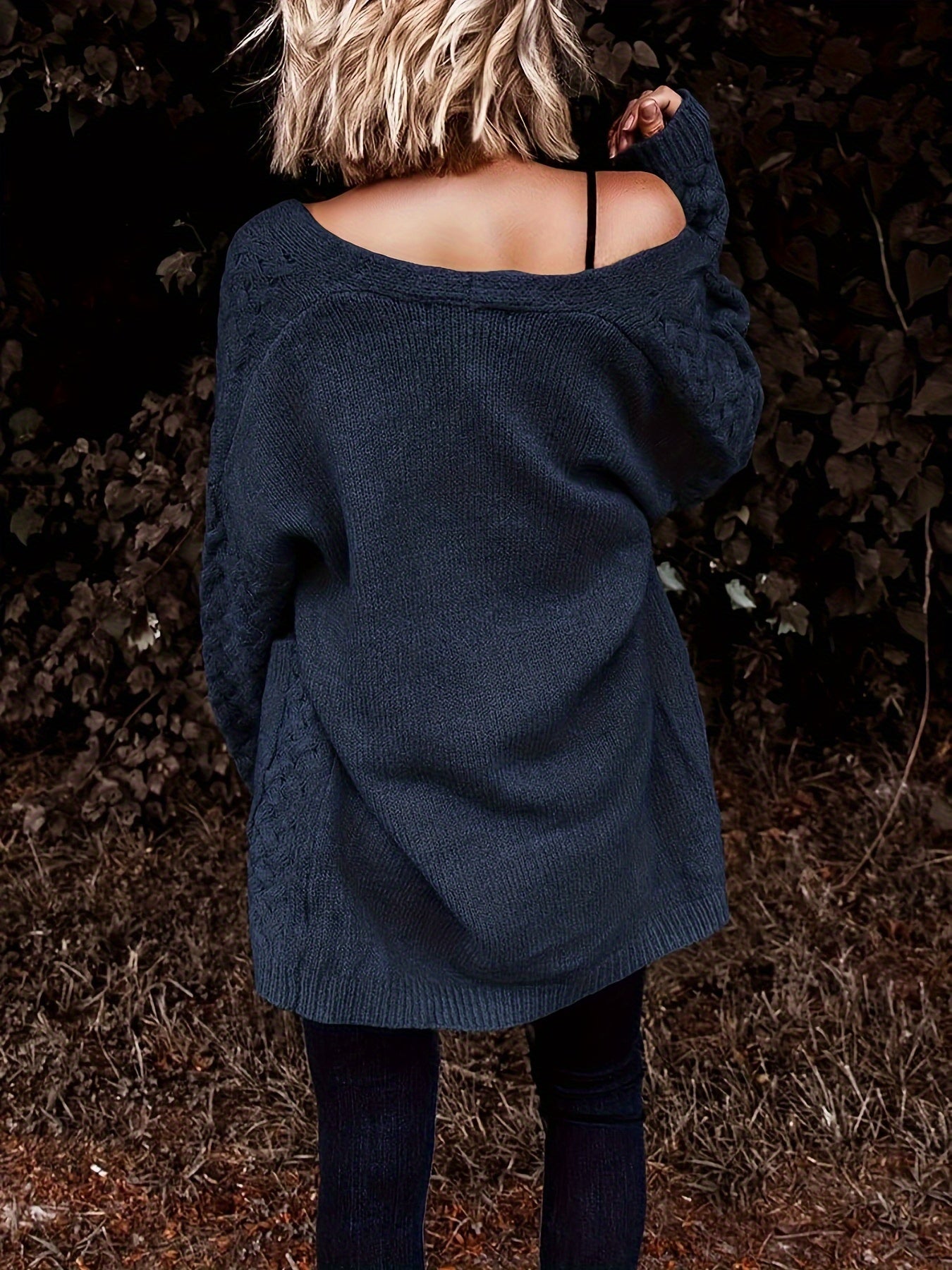 Cozy Longline Cardigan – Women's Casual Open Front Button-Up Sweater