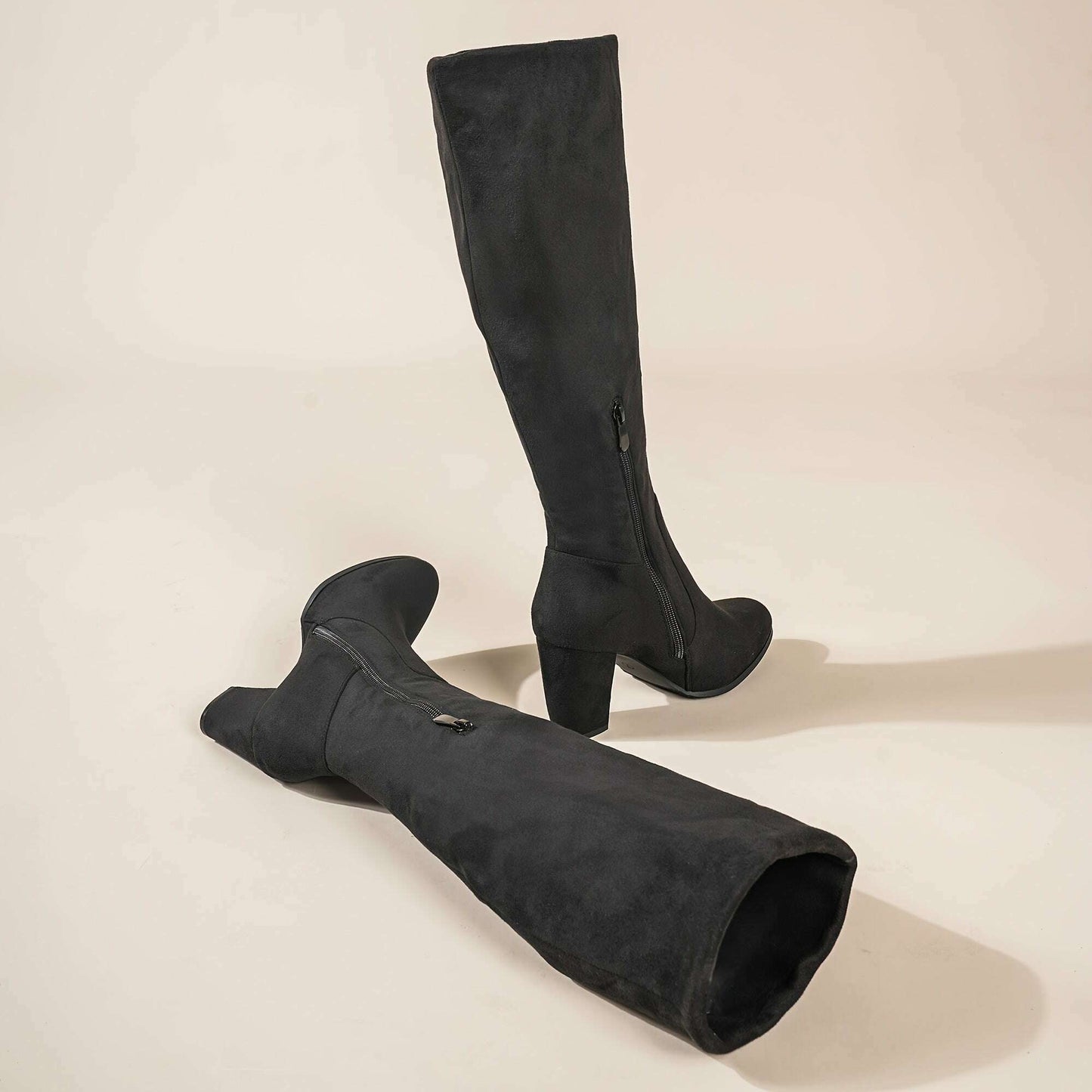 Block Heel Knee-High Winter Boots