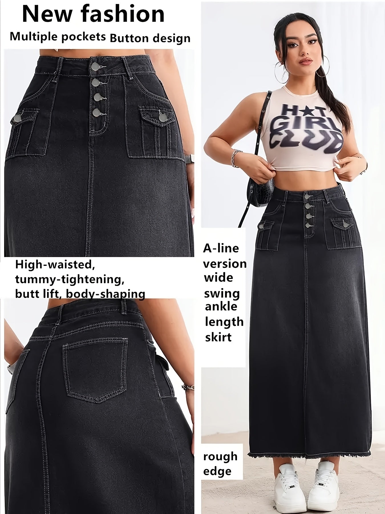 Women'S New Casual Elastic Versatile Multi-bag Beard Dress