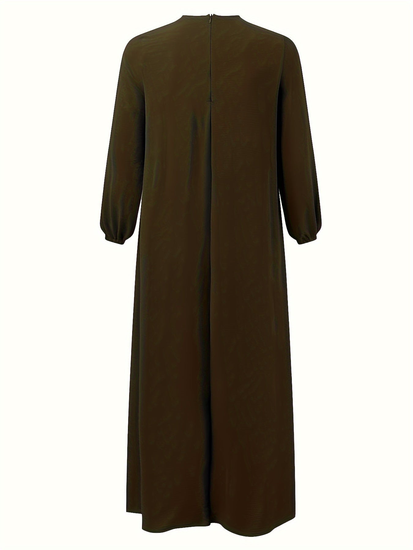 Ramadan Elegant Tie Front Kaftan Dress - Abayas with Long Sleeve, Maxi Length, Color Block Design, Women's Clothing for Special Occasions - Classic, Modest, and Chic Fashion