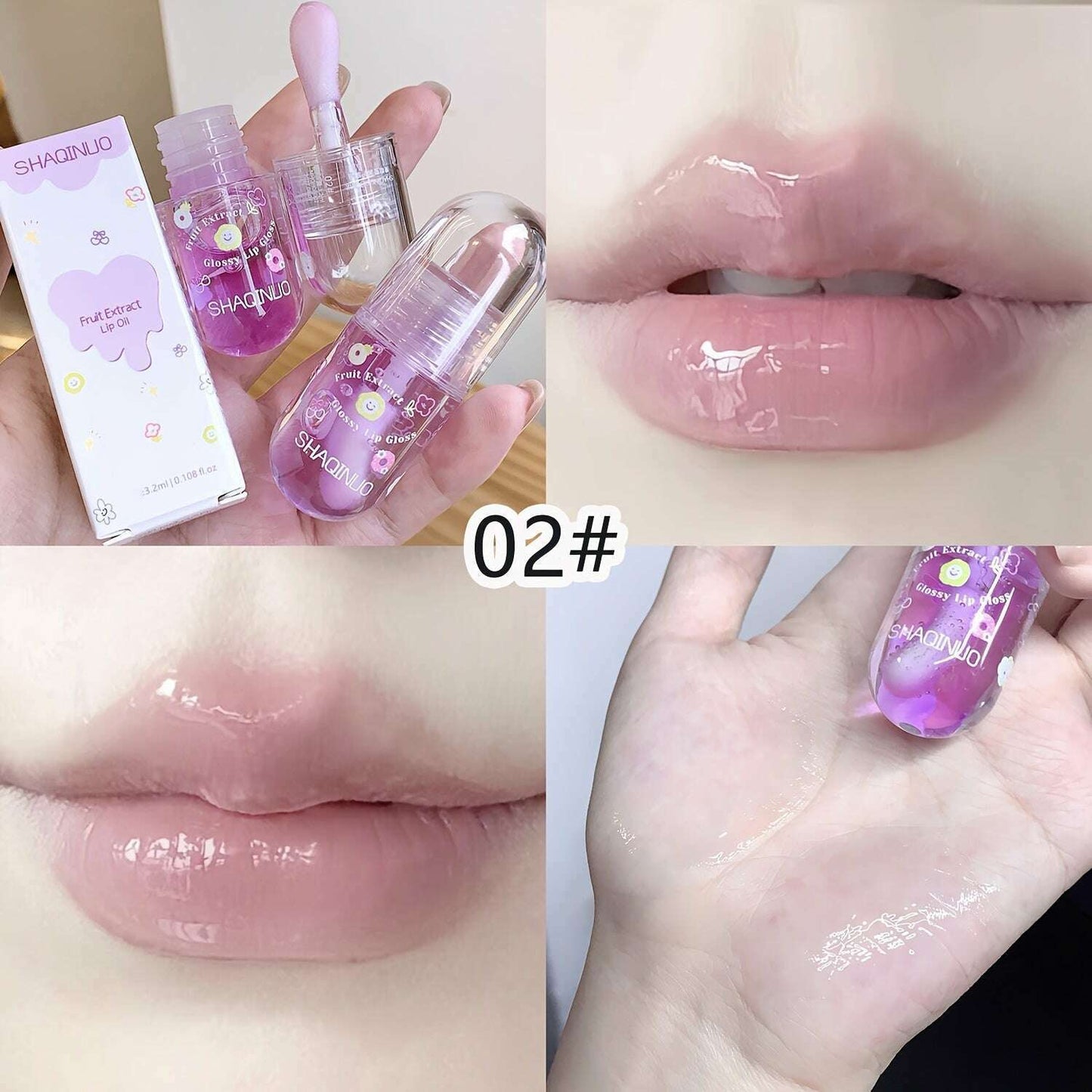 Three-Piece Fruit Essence Lip Oil Set: Plump & Moisturizing