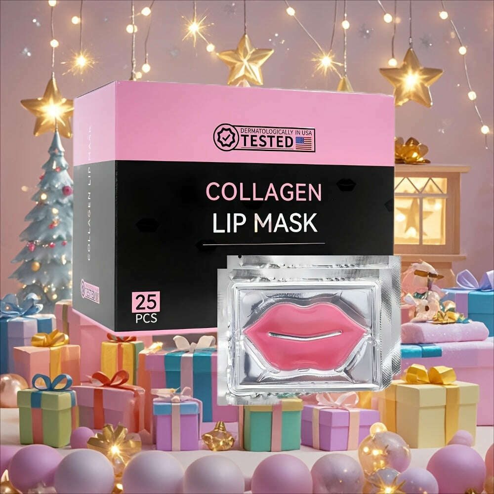 25 Pairs Daily Moisturizing Collagen Pink Lip Masks