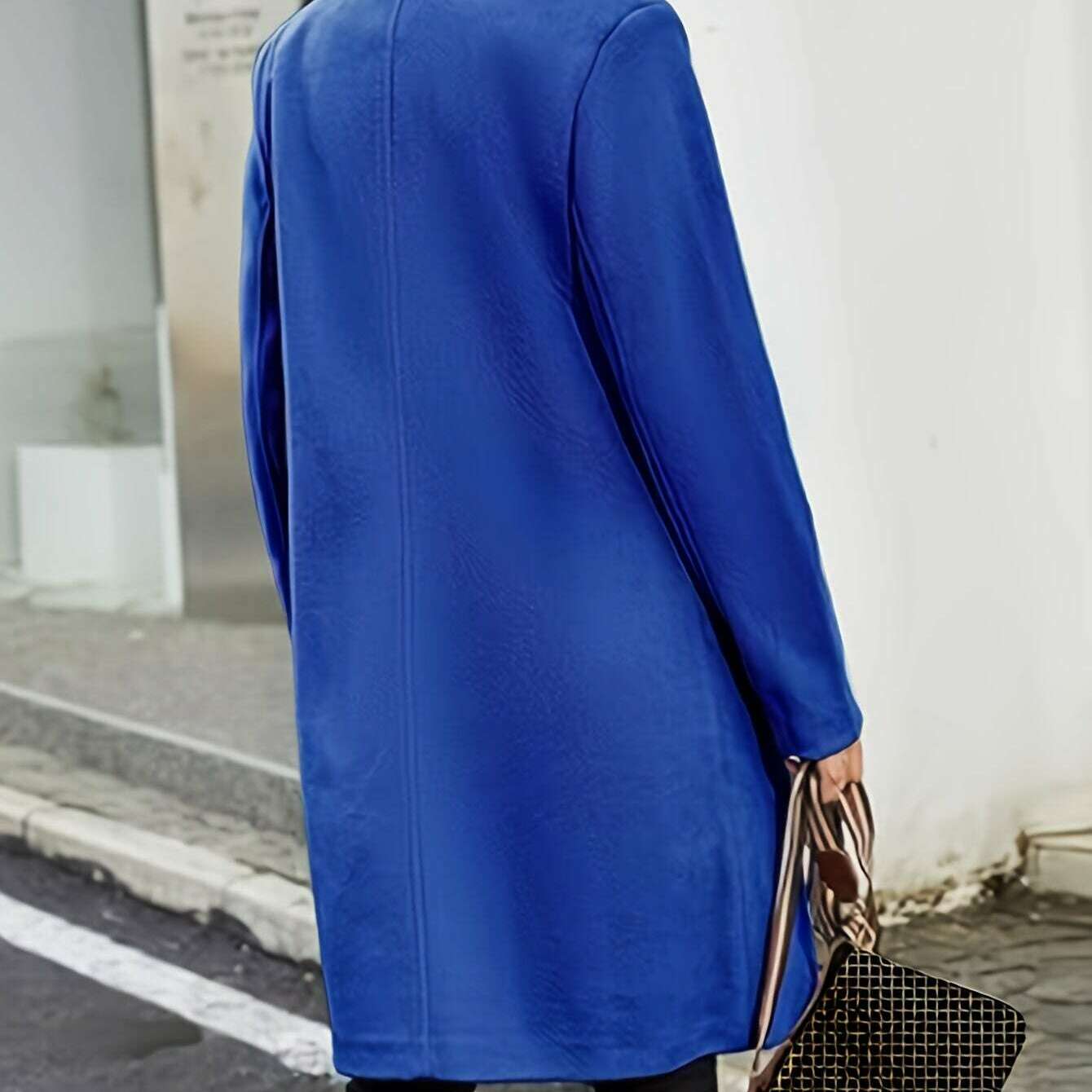 Single-Breasted Women's Pea Coat, Elegant Winter Overcoat