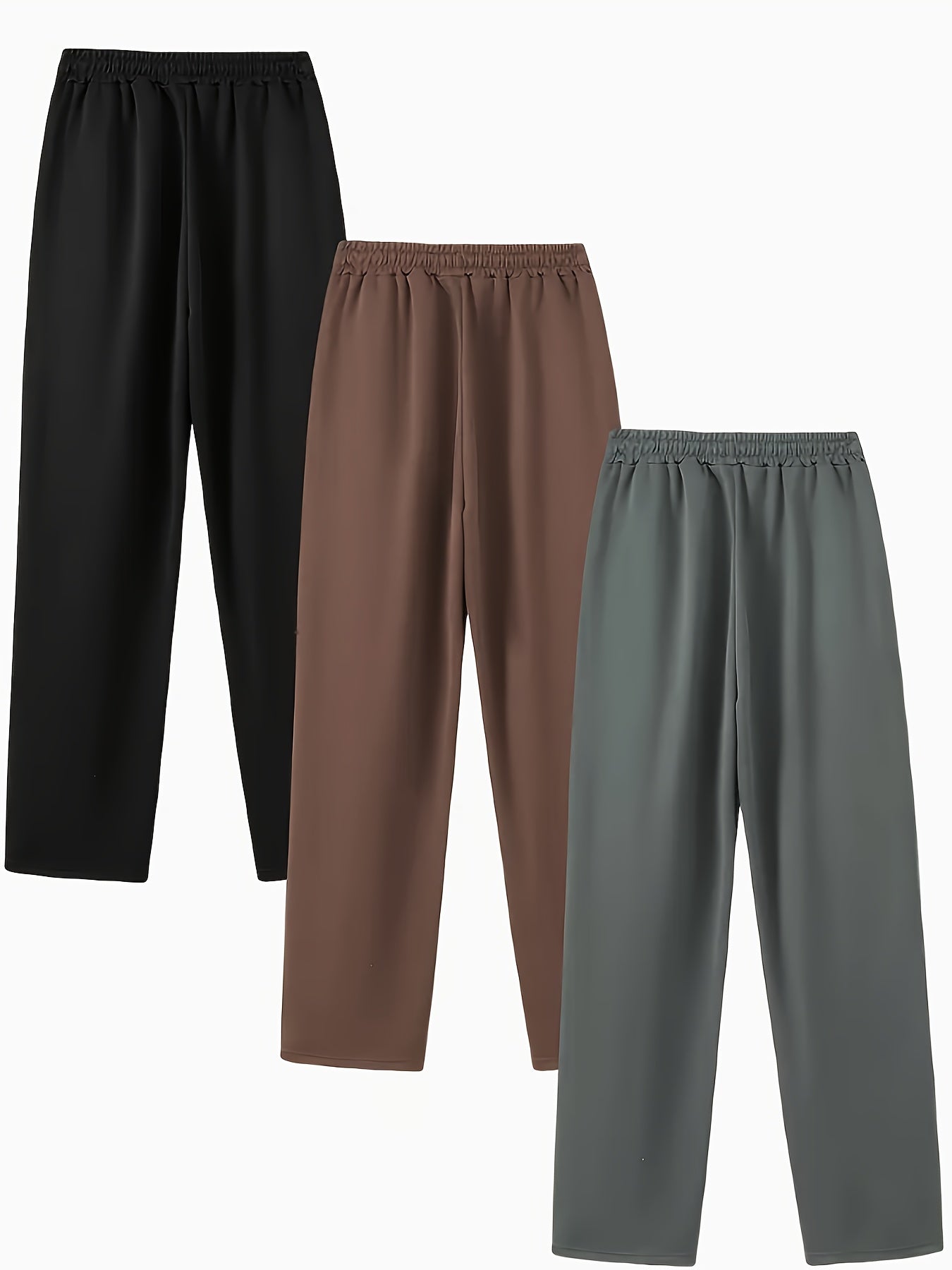 3pcs Women’s High-Waisted Casual Joggers Set – Drawstring Waist, Elastic Cuffs & Side Pockets