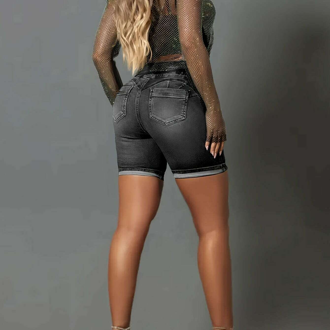Women's Chic High-Waist Denim Shorts