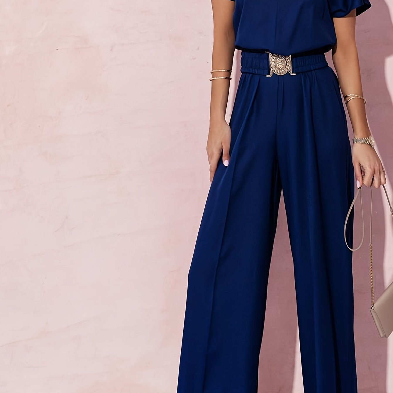 2025 Hot Fashion Women's Strapless Sleeveless V-Neck Romper Shorts - Navy & White Striped Wide-Leg Beach Jumpsuit, Chic Comfortable Machine-Washable for Summer Poolside Vacations & Casual Outings, Vacation Clothing, Nontransp