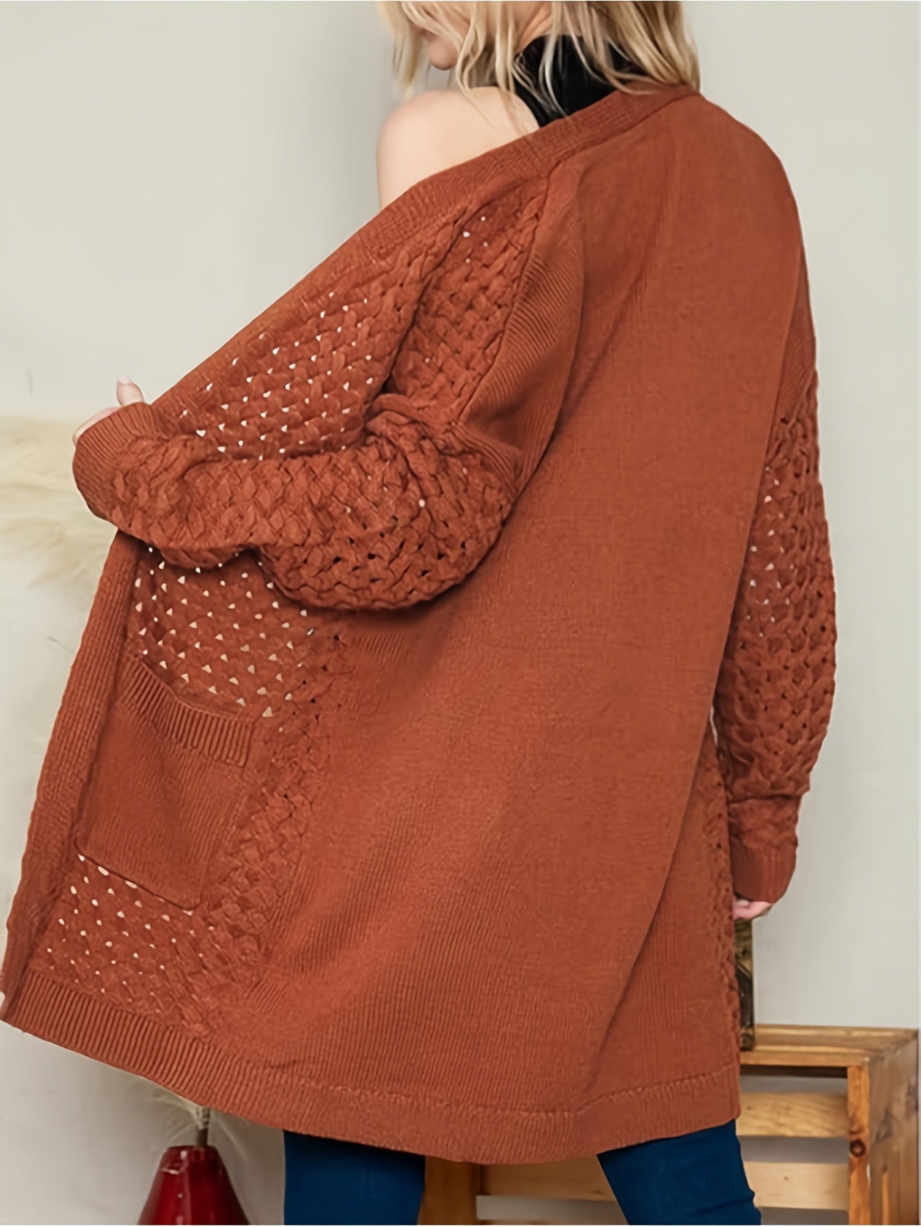 Cozy Longline Cardigan – Women's Casual Open Front Button-Up Sweater