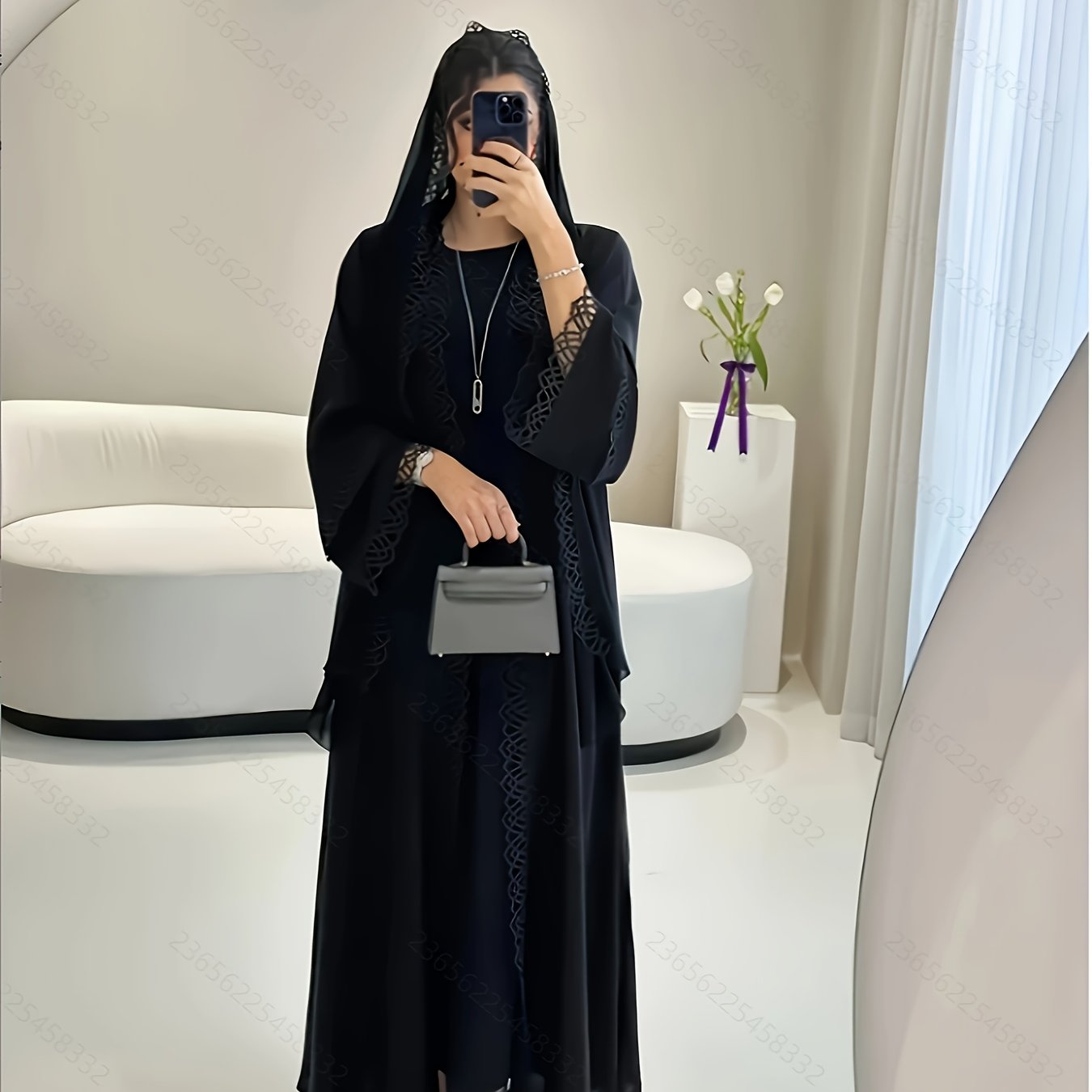 Open Robe Set with Lace, Sleeveless Vest Dress 2pcs - Lightweight, Simple and Breathable, Suitable for Spring/Summer