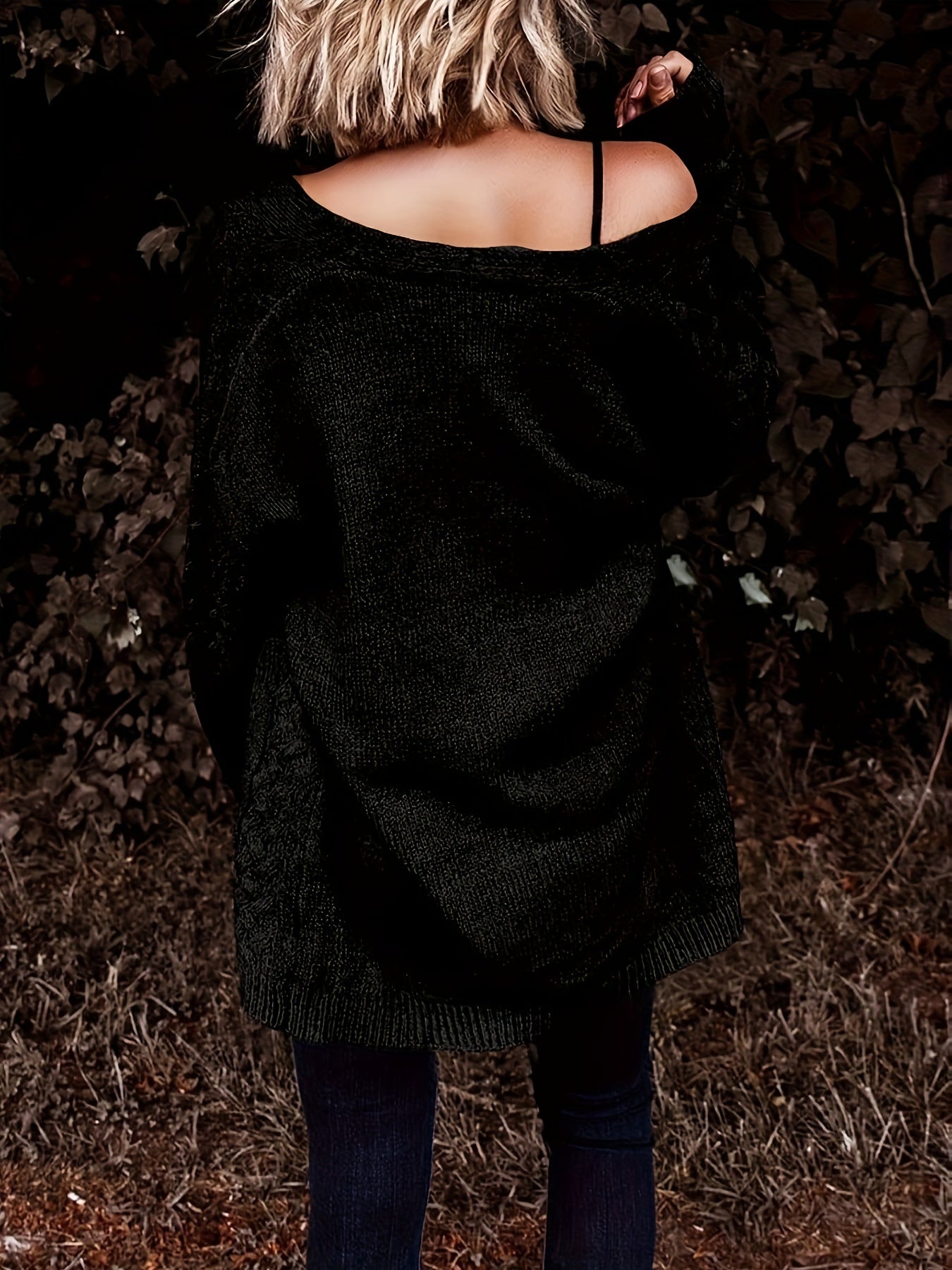 Cozy Longline Cardigan – Women's Casual Open Front Button-Up Sweater
