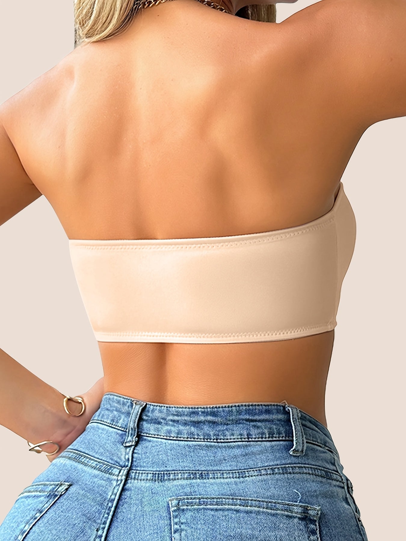 3pcs, Spring and Summer Style, Strapless, No Underwire, Front Closure, Removable Pads, Soft, Breathable, Comfortable, Anti-Displacement