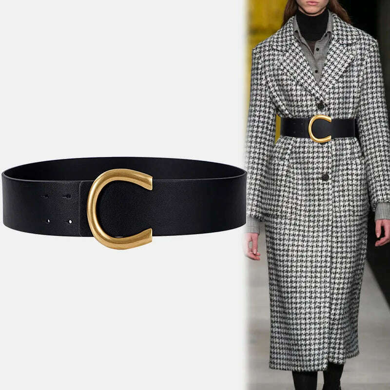 Punk Vintage Big Buckle PU Leather Belt for Women