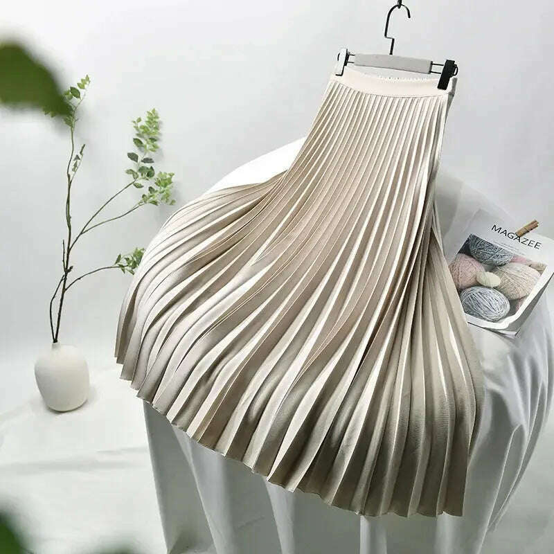 Designer Pleated Skirt – High Waist, Elegant, Luxury Fashion - D&M Boutique
