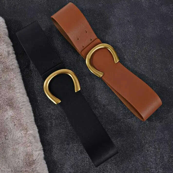 Punk Vintage Big Buckle PU Leather Belt for Women