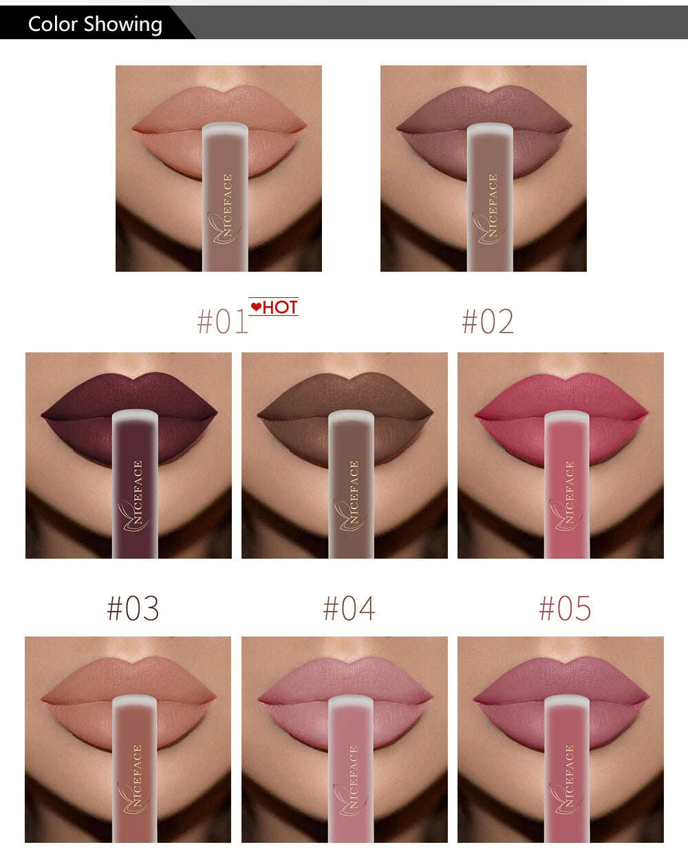 NICEFACE Nude Matte Liquid Lipstick