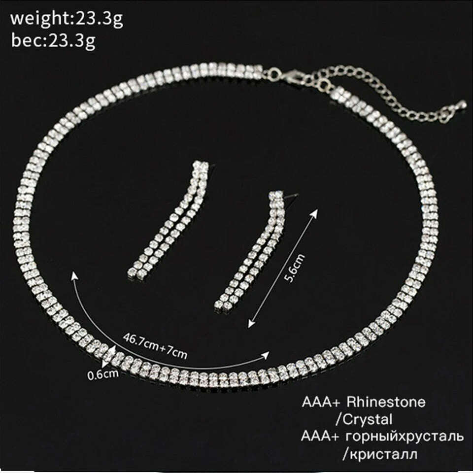 Sparkling Rhinestone Crystal Jewelry Set