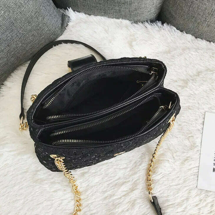 Lace Women's Handbag Diamond Pattern Chain Shoulder Bag