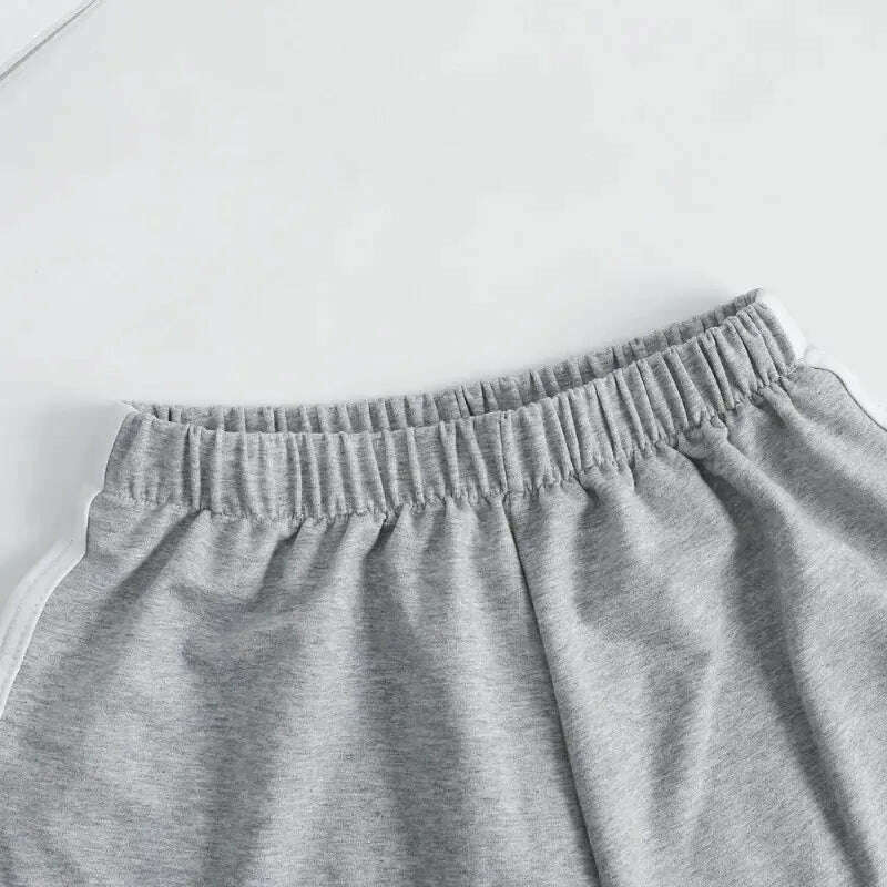 Striped Sports Shorts – High Waisted, Loose Fit, Summer Fashion - D&M Boutique