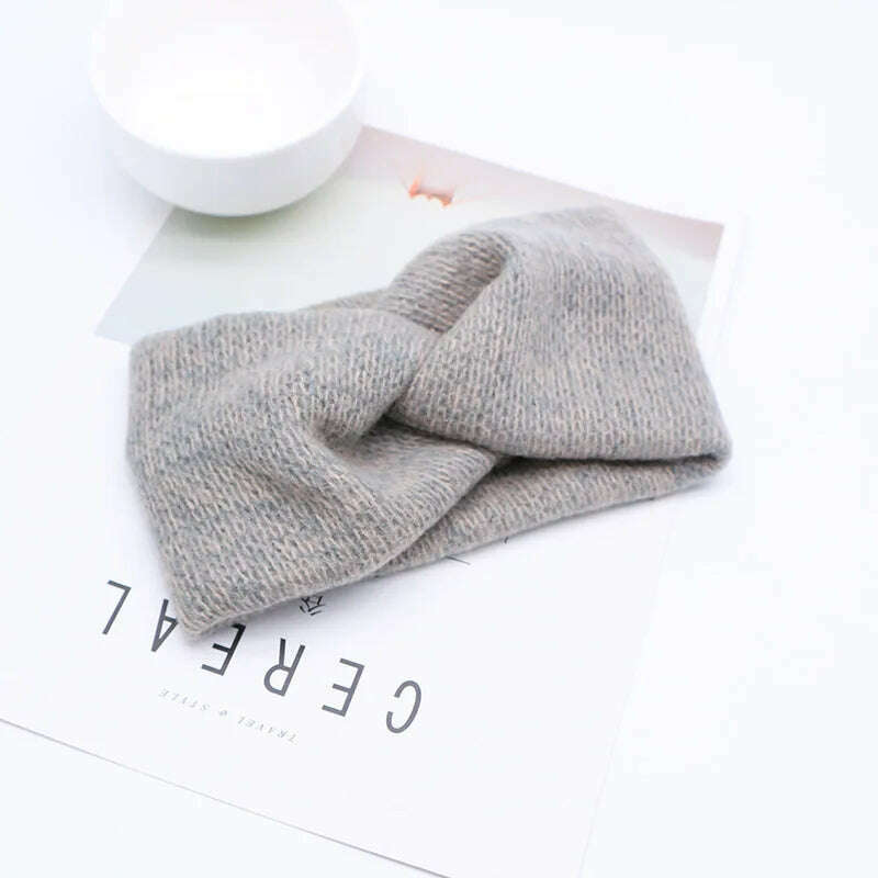Korean Winter Wide Knitting Cross Headband