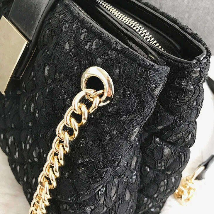 Lace Women's Handbag Diamond Pattern Chain Shoulder Bag