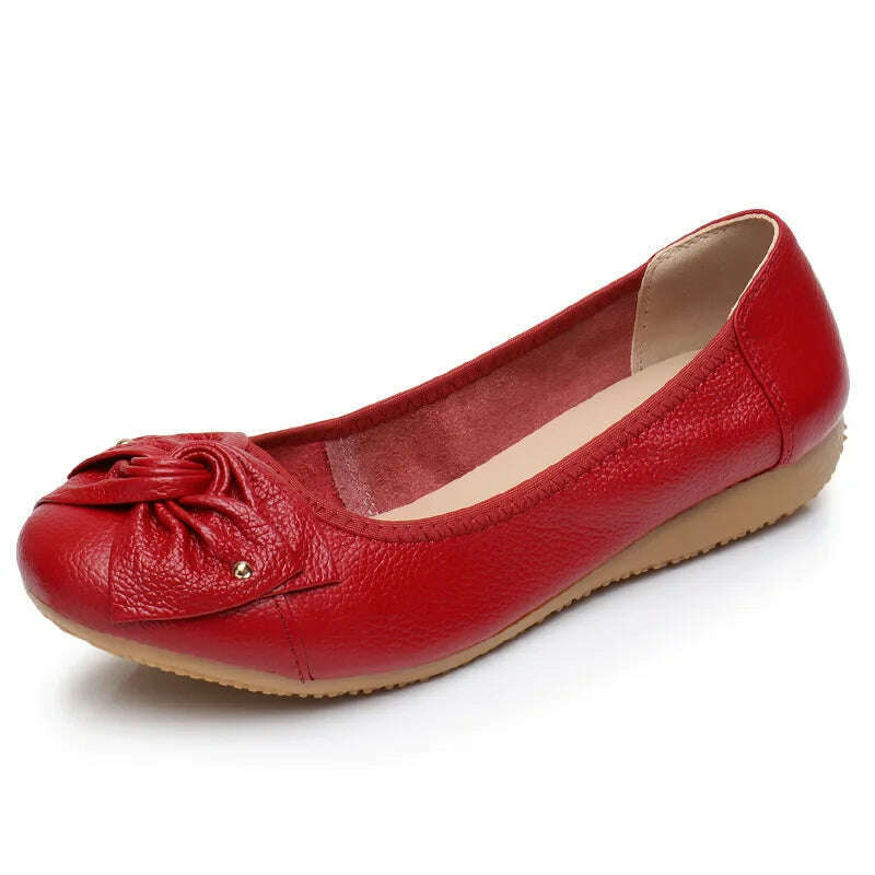 WOIZGIC Women's Leather Loafers - Comfy Slip-On Shoes