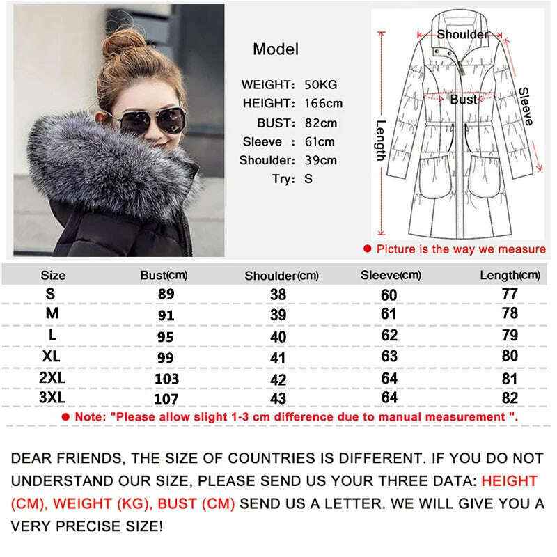 Fashion Slim Winter Jacket – Cotton Padded, Warm, Long Parka - D&M Boutique