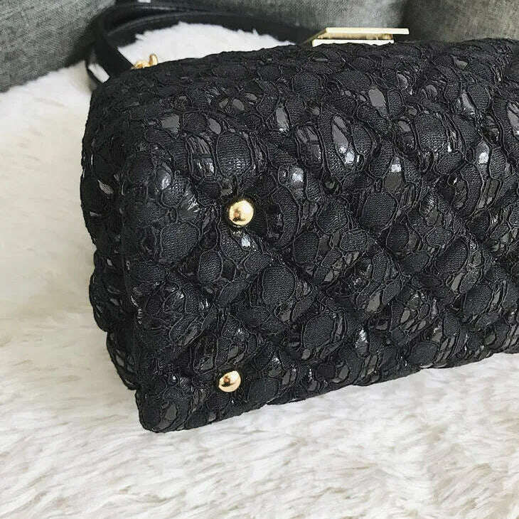 Lace Women's Handbag Diamond Pattern Chain Shoulder Bag