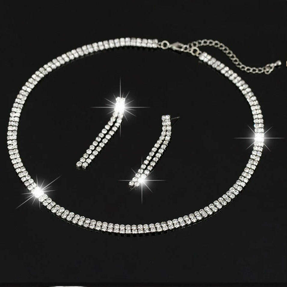 Sparkling Rhinestone Crystal Jewelry Set