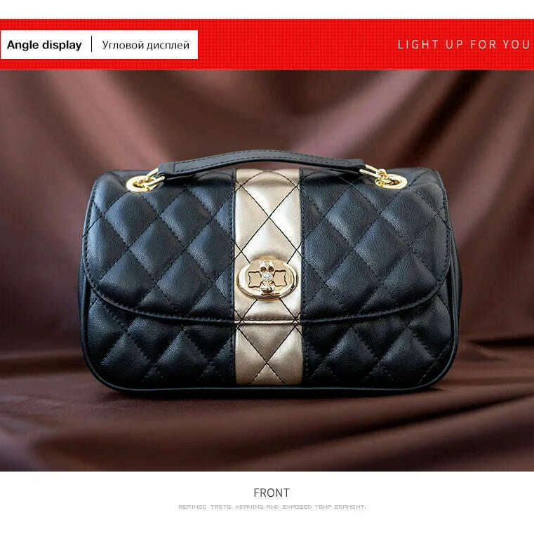 FOXER Women’s Crossbody Bag Diamond Lattice Split Leather