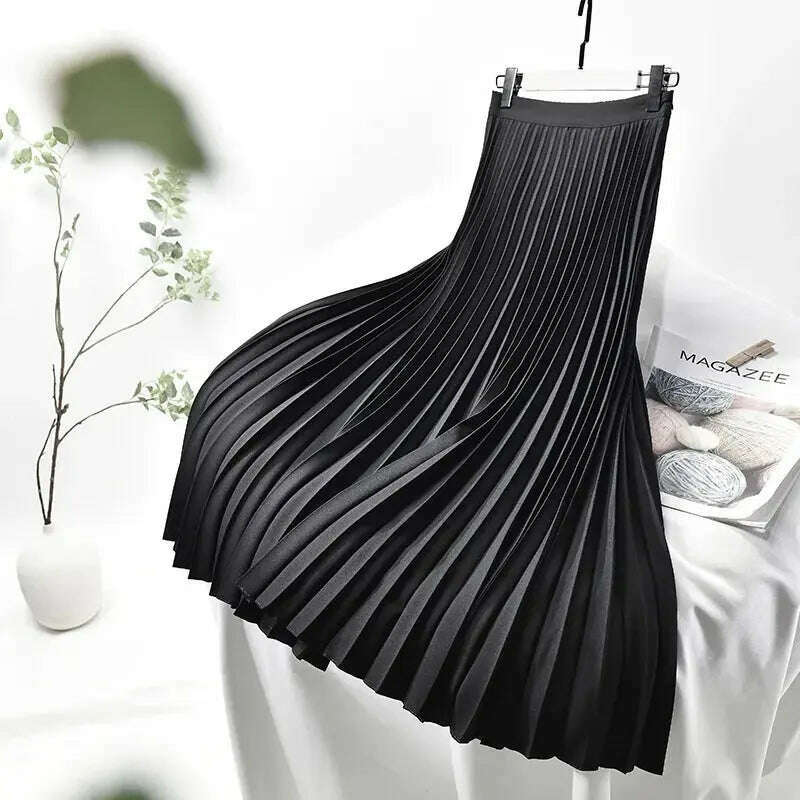 Designer Pleated Skirt – High Waist, Elegant, Luxury Fashion - D&M Boutique