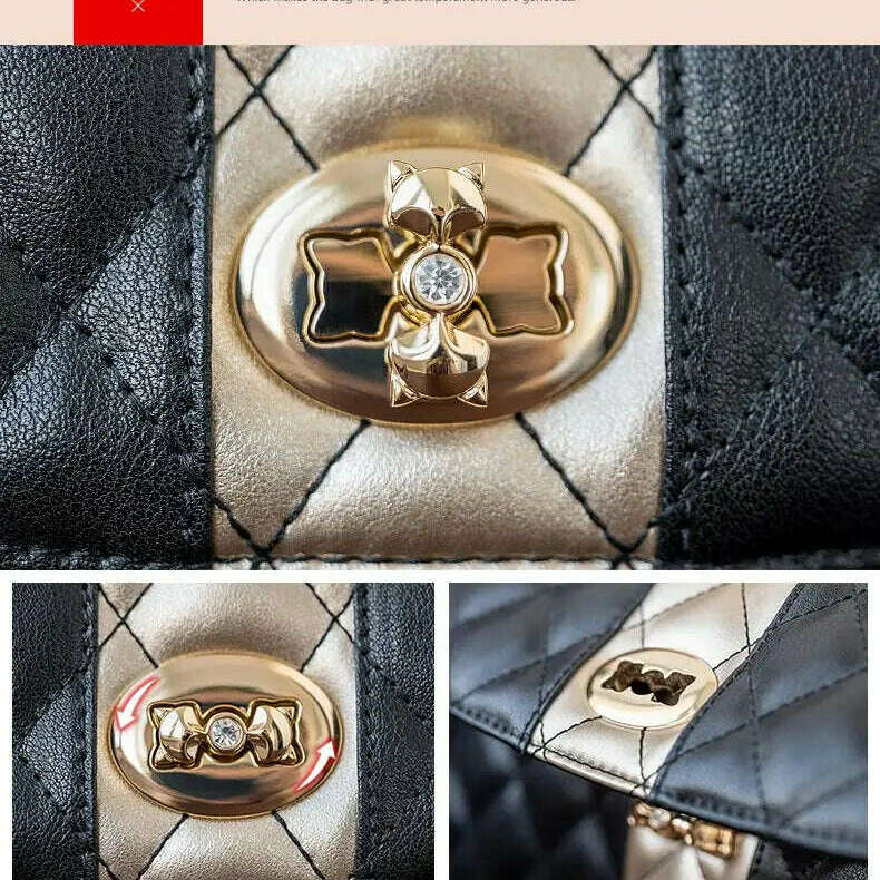 FOXER Women’s Crossbody Bag Diamond Lattice Split Leather