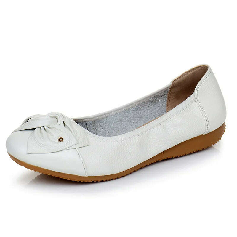 WOIZGIC Women's Leather Loafers - Comfy Slip-On Shoes
